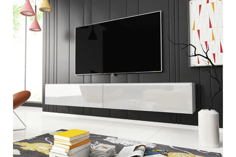 Kanak TV-taso 180 cm - Valkoinen - Huonekalut - TV- & Mediakalusteet - Tv taso & Mediataso