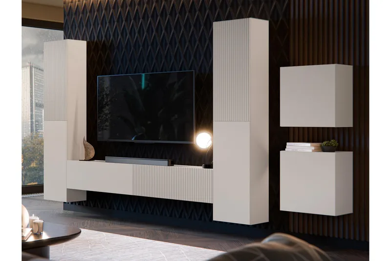 Kangana Tv-Huonekalusetti - Beige - Huonekalut - TV- & Mediakalusteet - TV-kalustepaketti