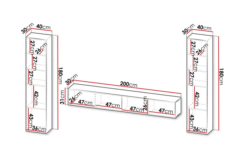 Kangana Tv-Huonekalusetti - Beige - Huonekalut - TV- & Mediakalusteet - TV-kalustepaketti