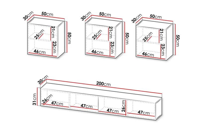 Kangana Tv-Huonekalusetti - Beige - Huonekalut - TV- & Mediakalusteet - TV-kalustepaketti