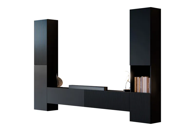 Kangana Tv-Huonekalusetti - Musta - Huonekalut - TV- & Mediakalusteet - TV-kalustepaketti