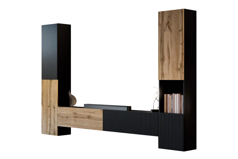 Kangana Tv-Huonekalusetti, Musta/Ruskea