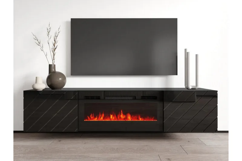 Kanki TV-taso 183 cm - Musta - Huonekalut - TV- & Mediakalusteet - Tv taso & Mediataso