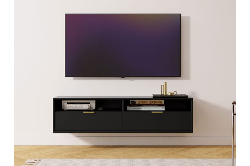 Kanon TV-taso 140 cm - Musta - Huonekalut - TV- & Mediakalusteet - Tv taso & Mediataso