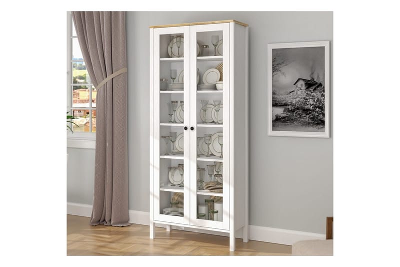 Kelric Kirjahylly 83 cm - Luonnollinen/Valkoinen - Säilytys - Hylly - Kirjahylly