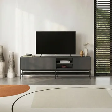 Kenvor TV-taso 180 cm - Antrasiitti/Wood Black/Musta - Huonekalut - TV- & Mediakalusteet - Tv taso & Mediataso