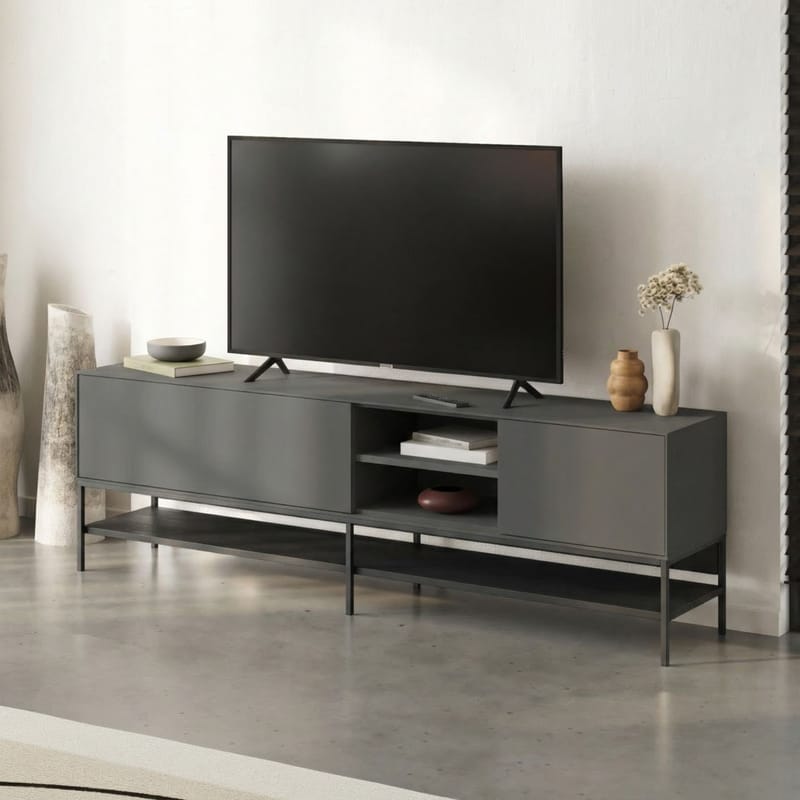 Kenvor TV-taso 180 cm, Antrasiitti/Wood Black/Musta