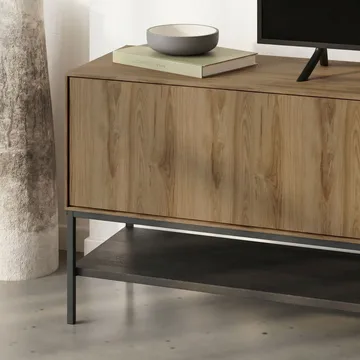 Kenvor TV-taso 180 cm - luonnontammi, puunmusta, musta - Huonekalut - TV- & Mediakalusteet - Tv taso & Mediataso