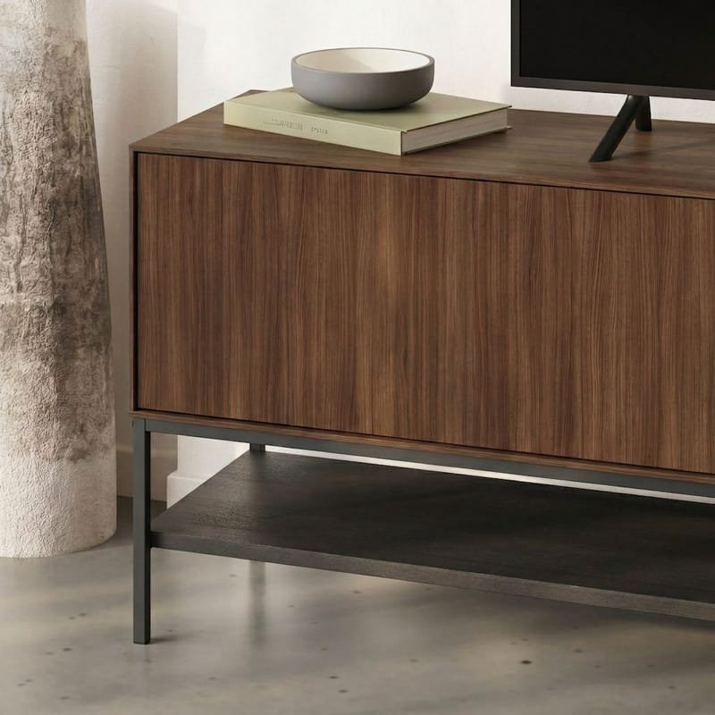 Kenvor TV-taso 180 cm - Milano Walnut, Wood Black, Musta - Huonekalut - TV- & Mediakalusteet - Tv taso & Mediataso