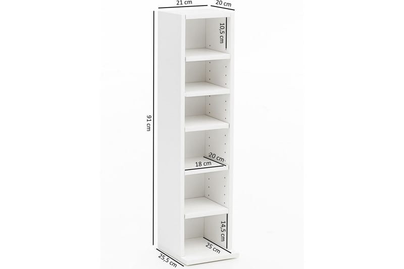Kirjahylly 21 cm maalattua puuta - Valkoinen - Säilytys - Hylly - Kirjahylly