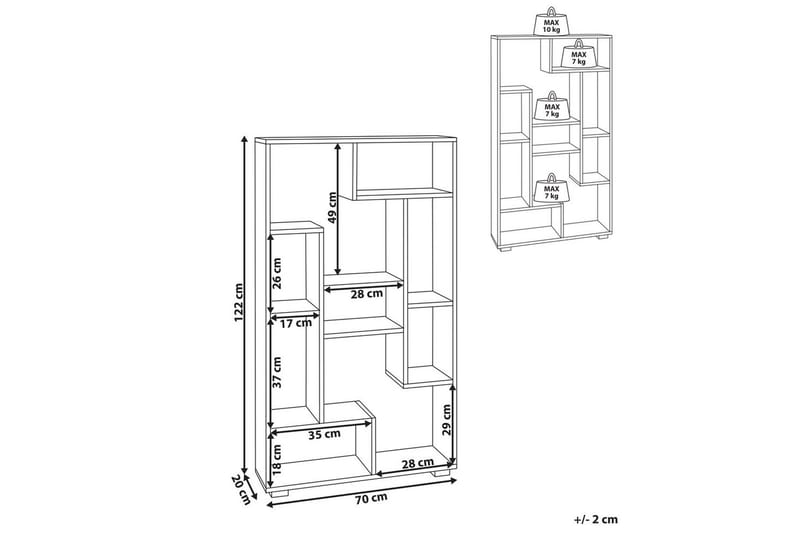Kirjahylly Alma Valkoinen - Valkoinen - Säilytys - Hylly - Kirjahylly