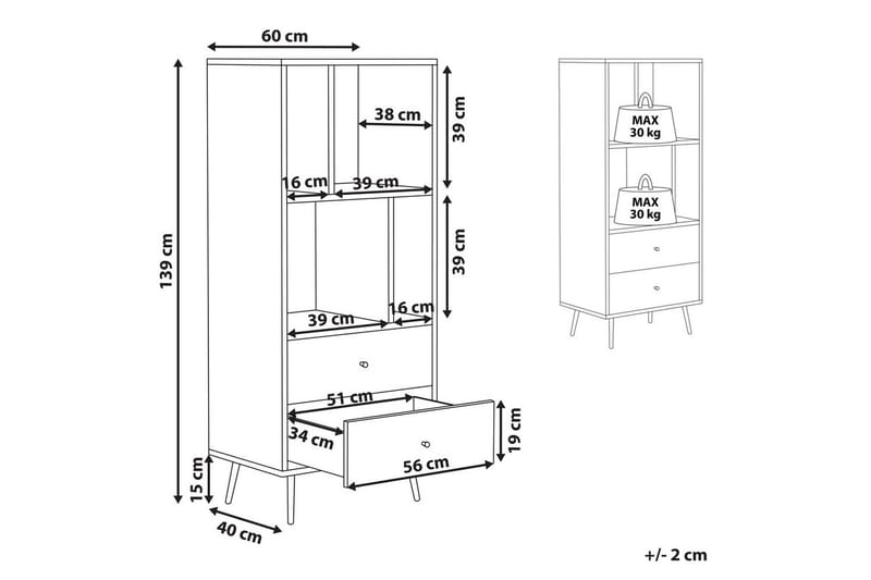 Kirjahylly Richmond - Säilytys - Hylly - Kirjahylly