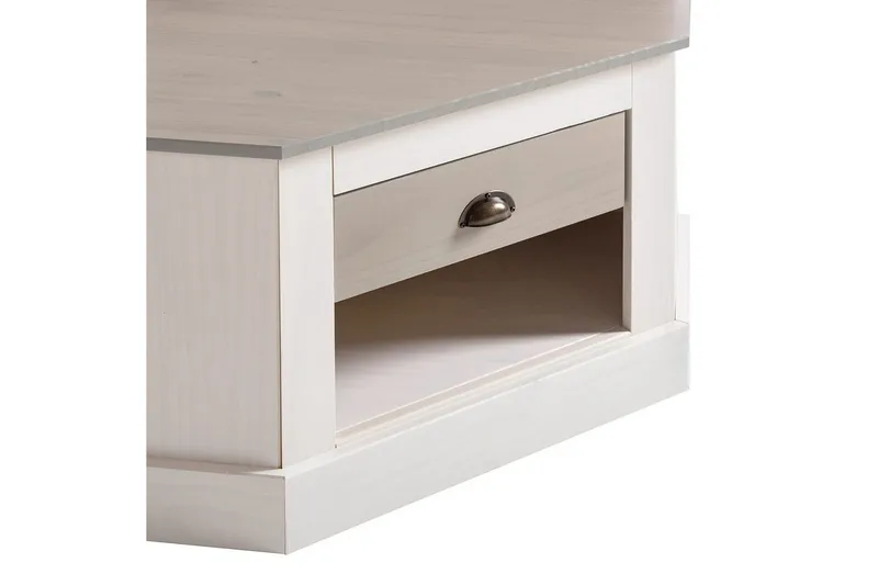 Korkea kaappi Toby Valkoinen/Harmaa, 185x90x65 cm - Valkoinen/Harmaa, 185x90x65 cm - Huonekalut - Kalustesetit - Eteisen kalustesetit