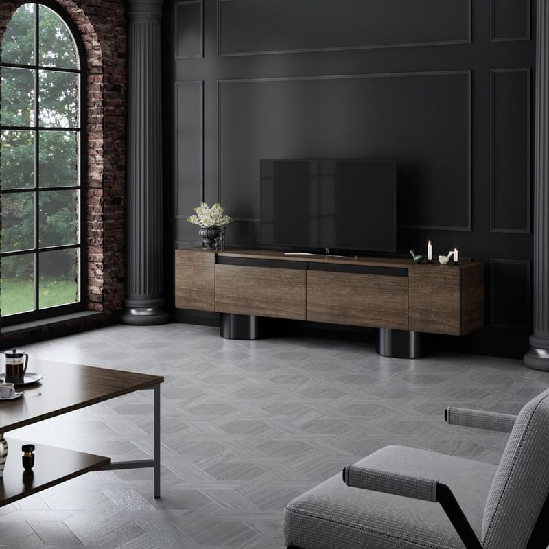 Kumail TV-taso 180 cm - Ruskea/Musta - Huonekalut - TV- & Mediakalusteet - Tv taso & Mediataso