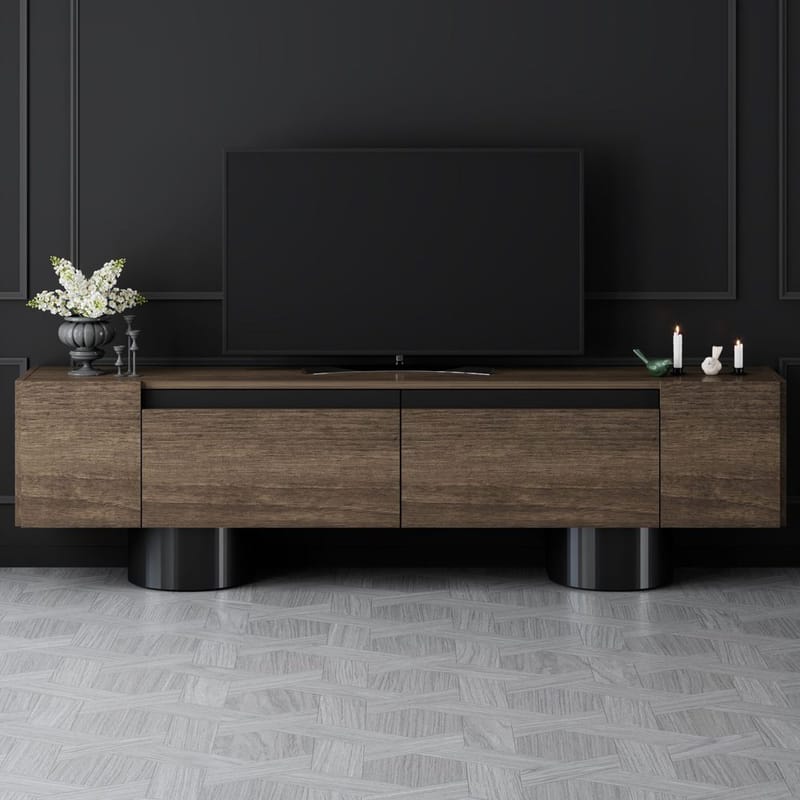 Kumail TV-taso 180 cm - Ruskea/Musta - Huonekalut - TV- & Mediakalusteet - Tv taso & Mediataso