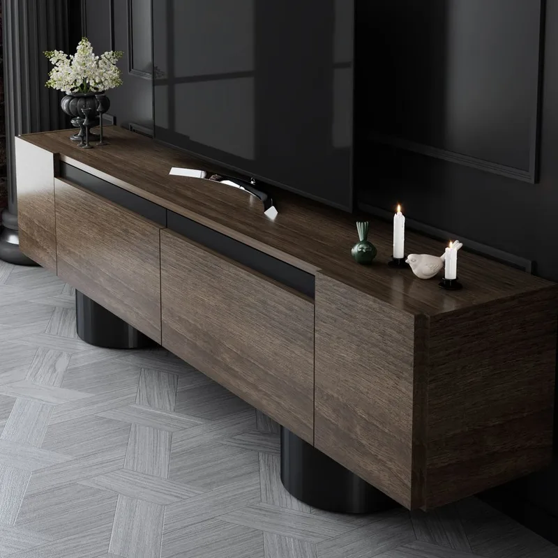 Kumail TV-taso 180 cm - Ruskea/Musta - Huonekalut - TV- & Mediakalusteet - Tv taso & Mediataso