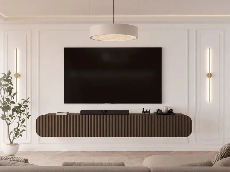 Lerva TV-taso 239 cm - Ruskea - Huonekalut - TV- & Mediakalusteet - Tv taso & Mediataso