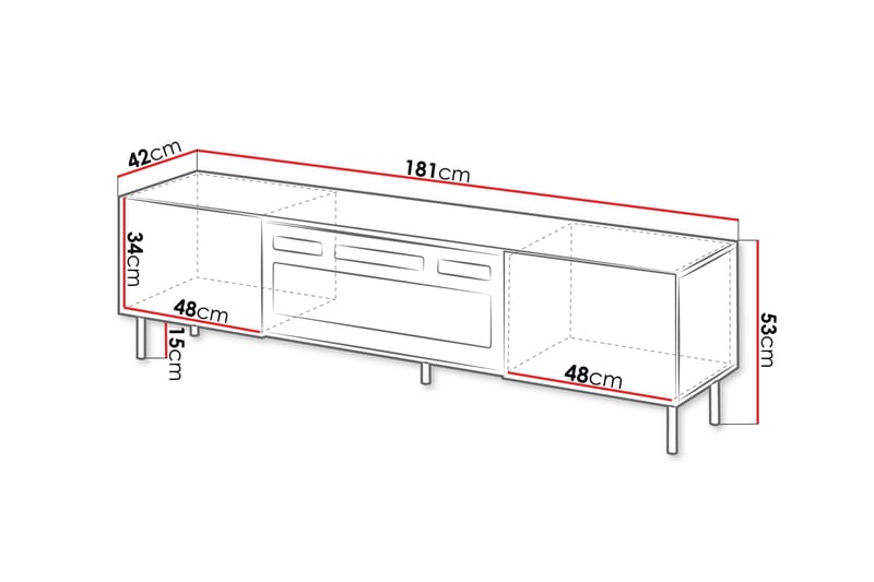 Lionel TV-taso 181 cm - Beige - Huonekalut - TV- & Mediakalusteet - Tv taso & Mediataso