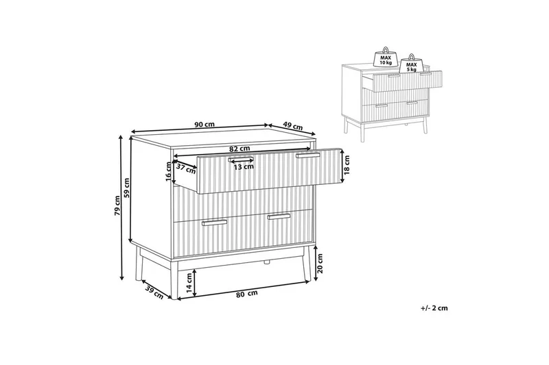 Lipasto Lynwood 3 laatikkoa - Säilytys - Säilytyskalusteet - Lipasto
