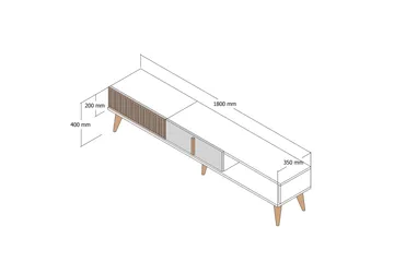 Lissione Tv-taso 180 cm - Pähkinäpuu/Beige - Huonekalut - TV- & Mediakalusteet - Tv taso & Mediataso