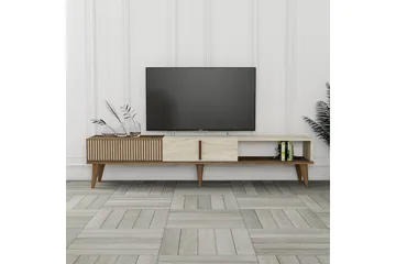 Lissione Tv-taso 180 cm - Pähkinäpuu/Beige - Huonekalut - TV- & Mediakalusteet - Tv taso & Mediataso