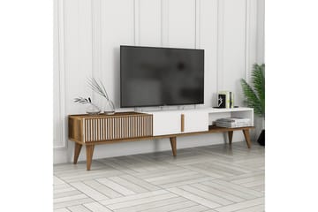 Lissione Tv-taso 180 cm - Pähkinäpuu/Valkoinen - Huonekalut - TV- & Mediakalusteet - Tv taso & Mediataso