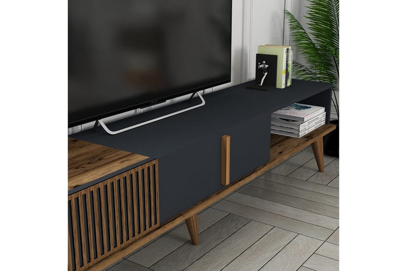 Lissione Tv-taso 180 cm - Pähkinäpuu/Antrasiitti - Huonekalut - TV- & Mediakalusteet - Tv taso & Mediataso