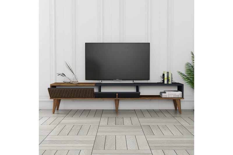 Lissione Tv-taso 180 cm - Pähkinäpuu/Antrasiitti - Huonekalut - TV- & Mediakalusteet - Tv taso & Mediataso