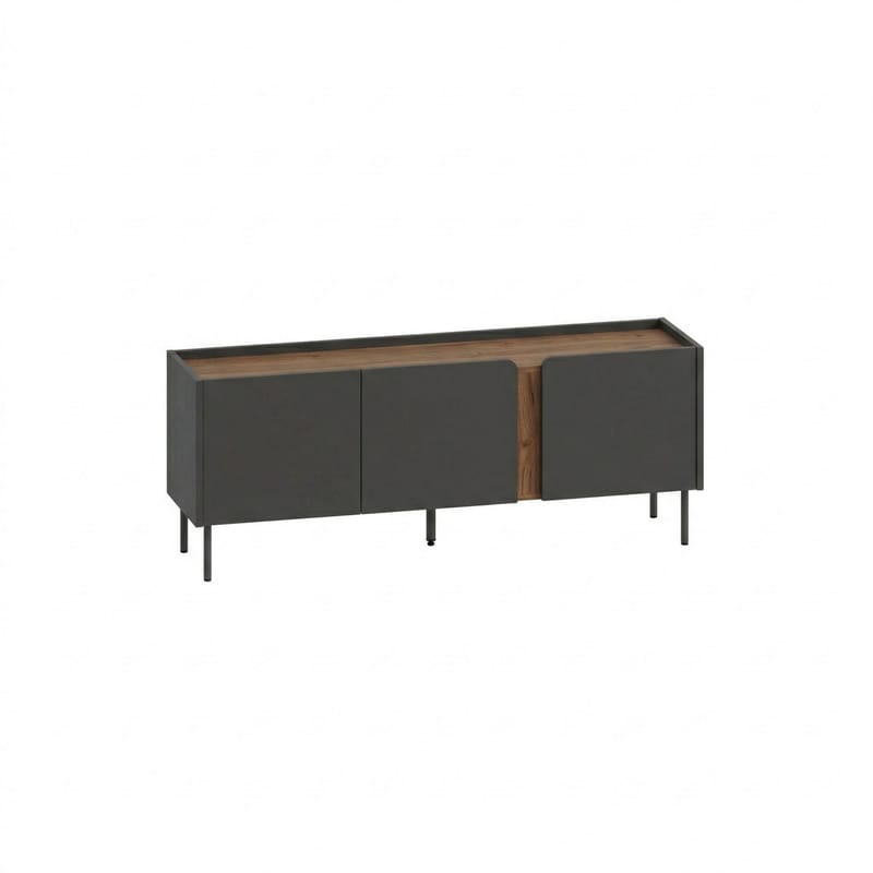 Lomar TV-taso 140x53,9x35,5 cm, Antrasiitti/Luonnontammi/Musta