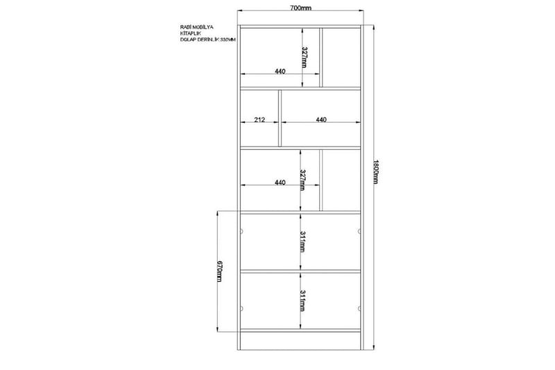 Lorven Kirjahylly 70 cm - Matta Valkoinen - Säilytys - Hylly - Kirjahylly