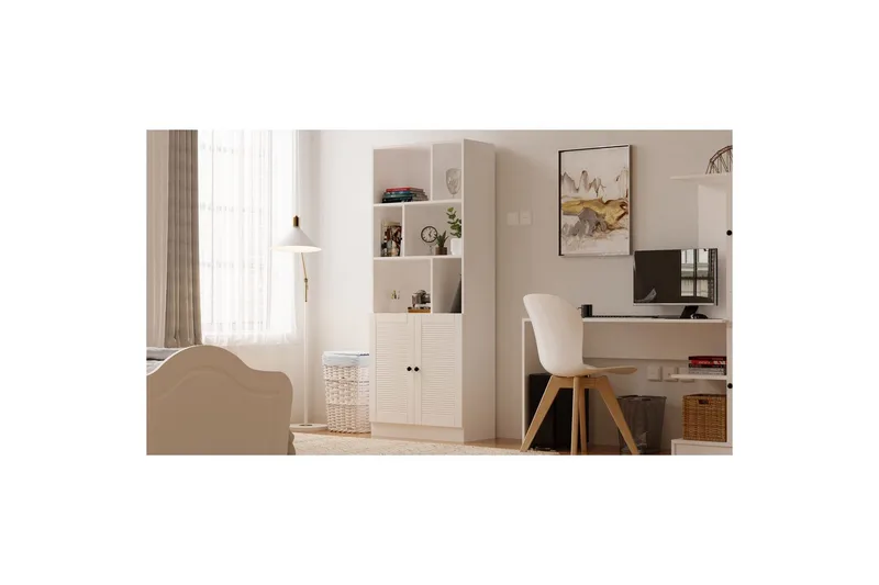 Lorven Kirjahylly 70 cm - Matta Valkoinen - Säilytys - Hylly - Kirjahylly