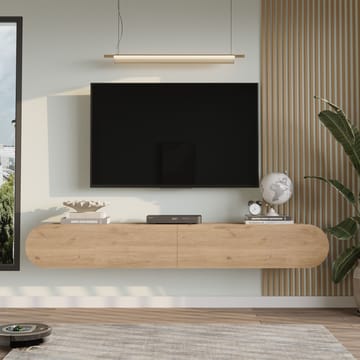 Lumina seinäkiinnitettävä tv-taso 180 cm säilytystilalla tammi - Beige - Huonekalut - TV- & Mediakalusteet - Tv taso & Mediataso