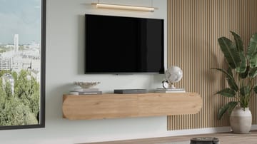 Lumina seinäkiinnitettävä tv-taso 180 cm säilytystilalla tammi - Beige - Huonekalut - TV- & Mediakalusteet - Tv taso & Mediataso
