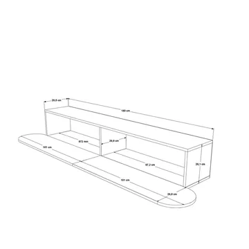 Lumina TV-taso 180x29,5x31,6 cm - Valkoinen - Huonekalut - TV- & Mediakalusteet - Tv taso & Mediataso