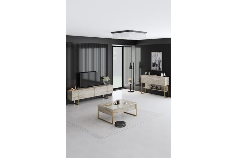 Luxe Tv-taso 180 cm - Beige/Kulta - Huonekalut - TV- & Mediakalusteet - Tv taso & Mediataso