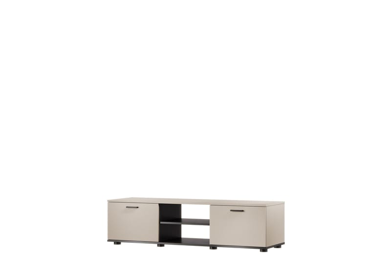 Lyrosen lattiaseisova tv-taso 140 cm säilytyksellä maalattu puu, Beige