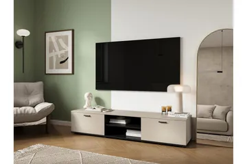 Lyrosen lattiaseisova tv-taso 180 cm säilytyksellä maalatusta puusta - Beige - Huonekalut - TV- & Mediakalusteet - Tv taso & Mediataso