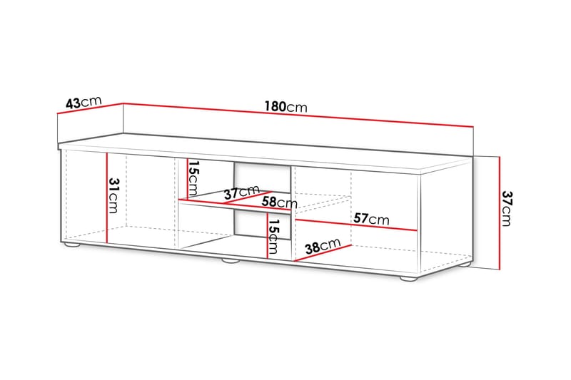 Lyrosen TV-taso 180 cm - Beige - Huonekalut - TV- & Mediakalusteet - Tv taso & Mediataso