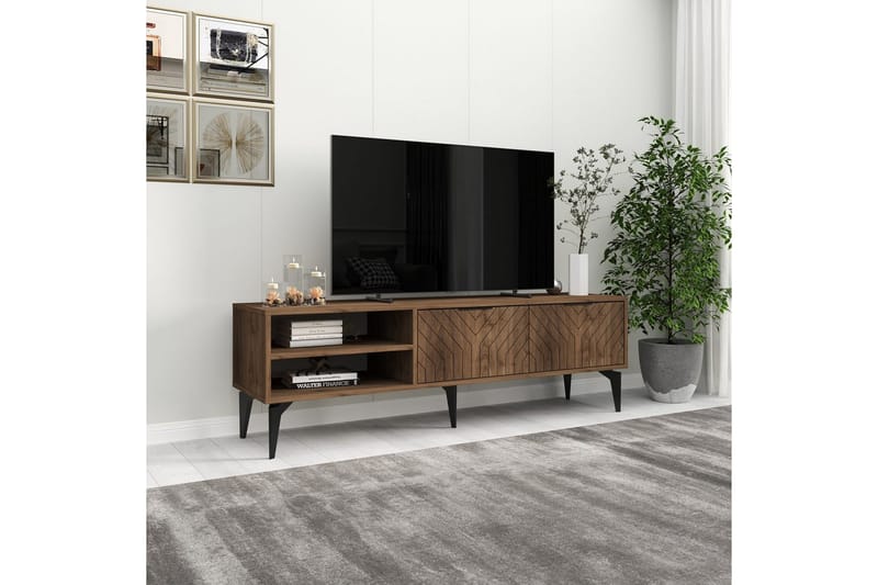 Lyven TV-taso 160 cm - Ruskea/Tummanvärinen puu - Huonekalut - TV- & Mediakalusteet - Tv taso & Mediataso
