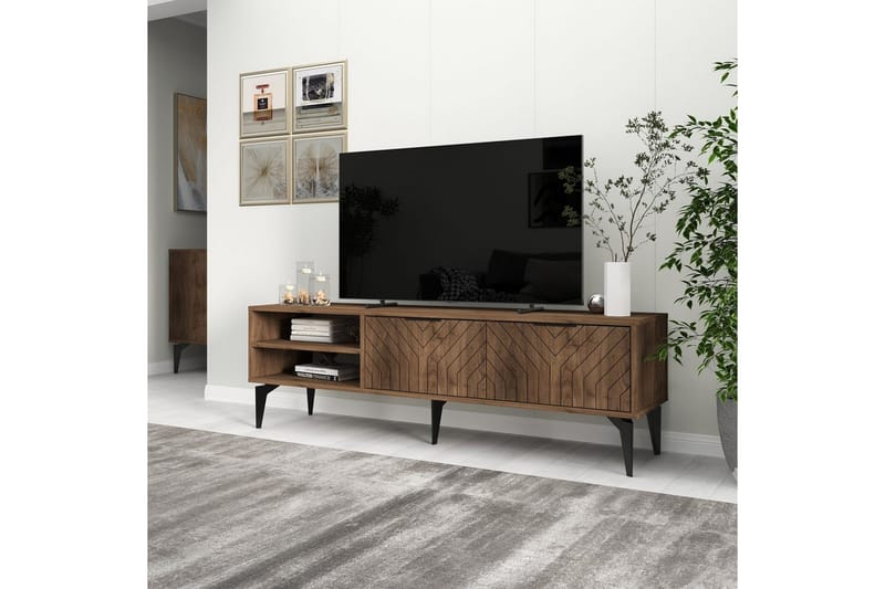 Lyven TV-taso 160 cm - Ruskea/Tummanvärinen puu - Huonekalut - TV- & Mediakalusteet - Tv taso & Mediataso