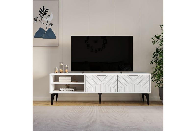 Lyven TV-taso 160 cm - Valkoinen - Huonekalut - TV- & Mediakalusteet - Tv taso & Mediataso