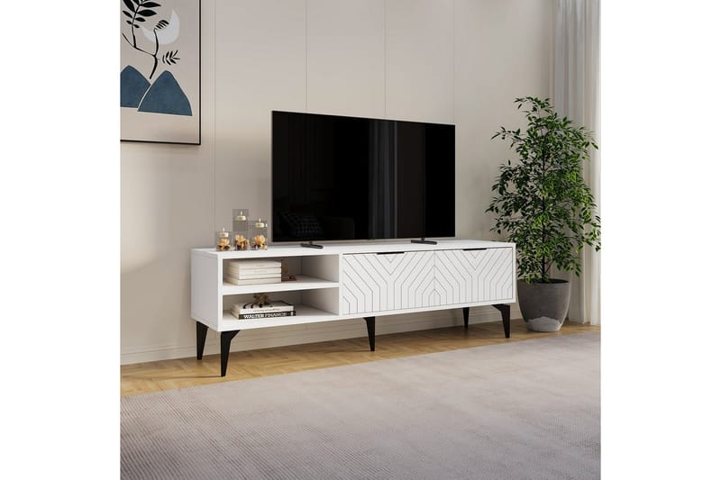 Lyven TV-taso 160 cm - Valkoinen - Huonekalut - TV- & Mediakalusteet - Tv taso & Mediataso