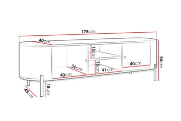 Maggio Tv-Taso 175x43 cm - Beige - Huonekalut - TV- & Mediakalusteet - Tv taso & Mediataso