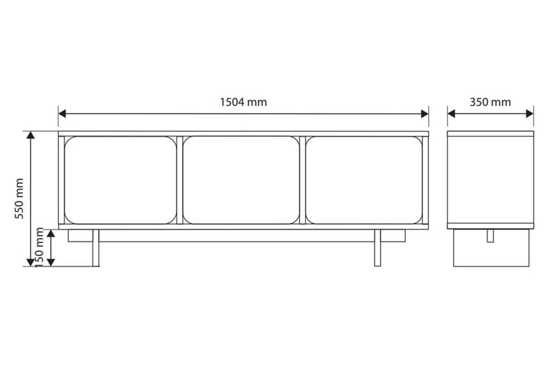 Marinport TV-taso 150 cm - Beige - Huonekalut - TV- & Mediakalusteet - Tv taso & Mediataso