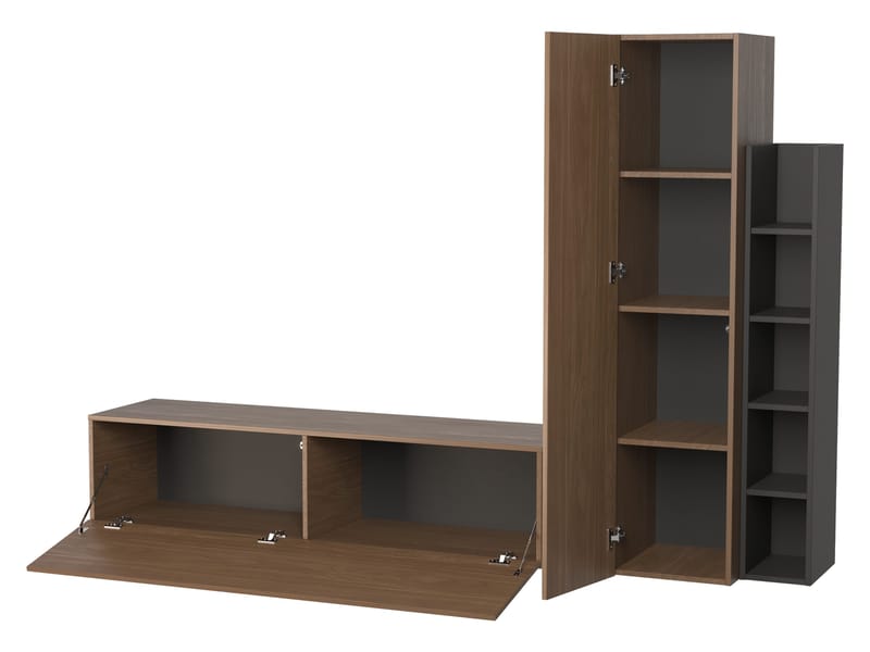 Marlic TV-taso 230 cm - Ruskea|musta - Huonekalut - TV- & Mediakalusteet - TV-kalustepaketti