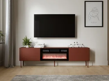 Marros TV-taso 200 cm Sähkötakalla - Toskananpunainen - Huonekalut - TV- & Mediakalusteet - Tv taso & Mediataso