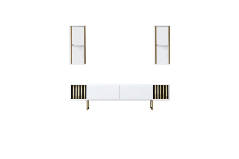 Masatomo Tv-taso 180 cm - Valkoinen/Musta - Huonekalut - TV- & Mediakalusteet - Tv taso & Mediataso