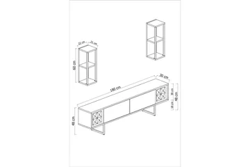 Masatomo Tv-taso 180 cm - Valkoinen/Musta - Huonekalut - TV- & Mediakalusteet - Tv taso & Mediataso