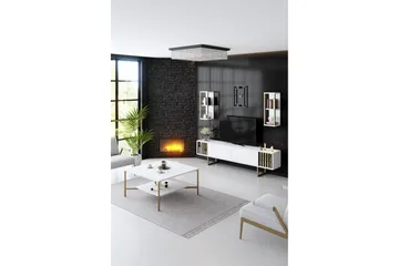 Masatomo Tv-taso 180 cm - Valkoinen/Musta - Huonekalut - TV- & Mediakalusteet - Tv taso & Mediataso