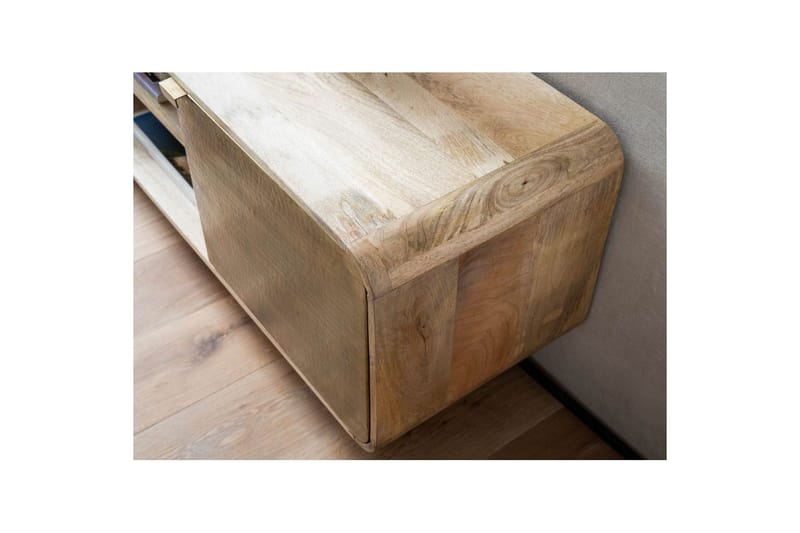 Matala kaappi Wohnling Massiivipuu 2 metalliovella säilytyslokerot teollinen - Huonekalut - TV- & Mediakalusteet - TV-kaappi